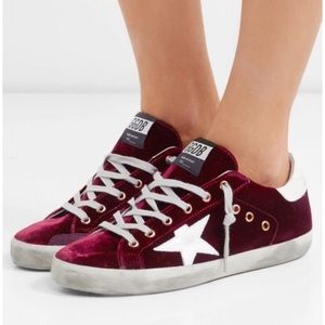 Velvet Golden Golden Goose Bordeaux Golden Goose Super-star